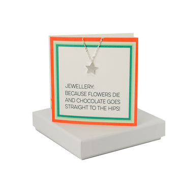 Flowers Card - Star Necklace Coral and Mint